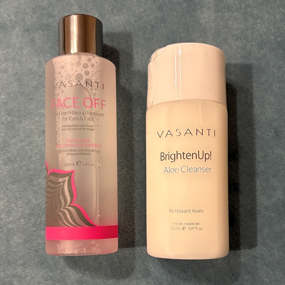 Vasanti Face Off Makeup Remover and BrightenUp! Cleanser Set